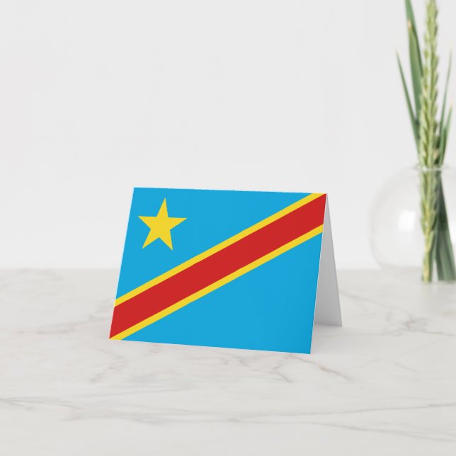 Cartão Congo-Kinshasa Flag Notecard (Frente)