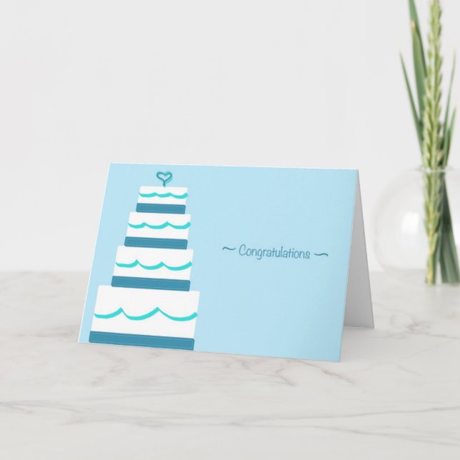 Cartão Congrats & Best Wishes Wedding Greeting Card (Frente)