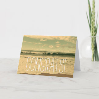 Cartão "CONGRATS!" Congratulations Card with Ocean Waves