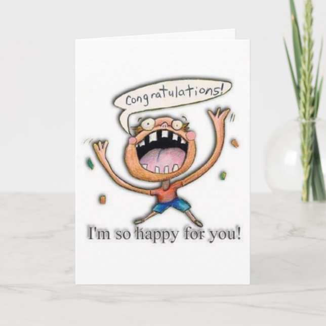 Cartão Congrats! I'm so happy for you! (Frente)
