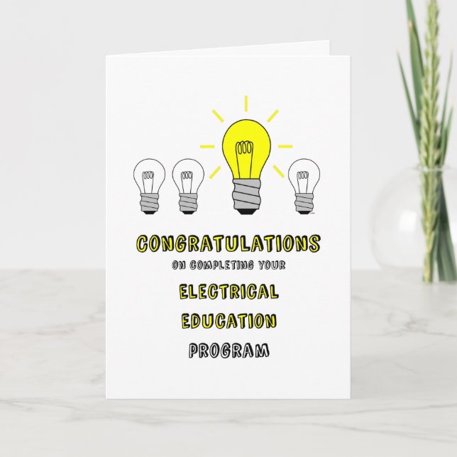 Cartão Congrats on Electrical Education Completion (Frente)