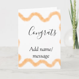Cartão Congrats orange spiral Spanish border boho retro n