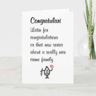 Cartão Congratulari Um Poema Divertido de Parabéns