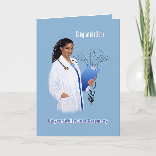 Cartão Congratulation white coat ceremony African Americ (Frente)