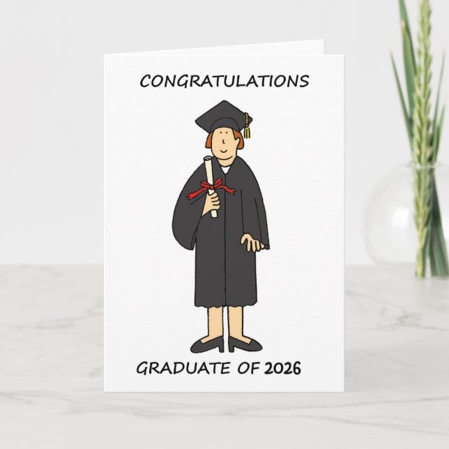 Cartão Congratulations 2026 Female Graduation  Card (Frente)