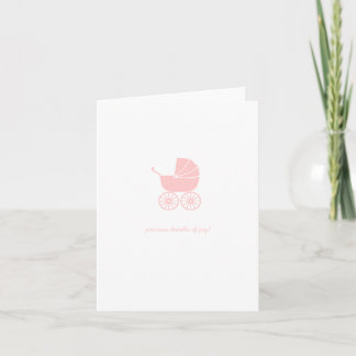 Cartão Congratulations Baby Shower Card Pink Stroller