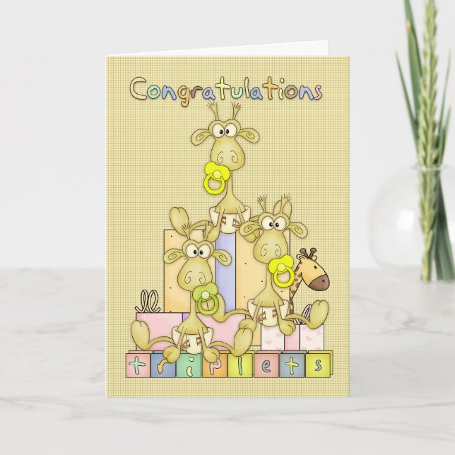 Cartão Congratulations Birth Of Triplets Greeting Card (Frente)