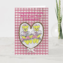 Cartão Congratulations birth of your twin grandaughters