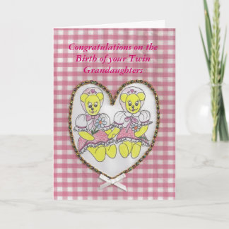 Cartão Congratulations birth of your twin grandaughters