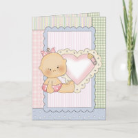 Congratulations Card: Baby Girl With Heart