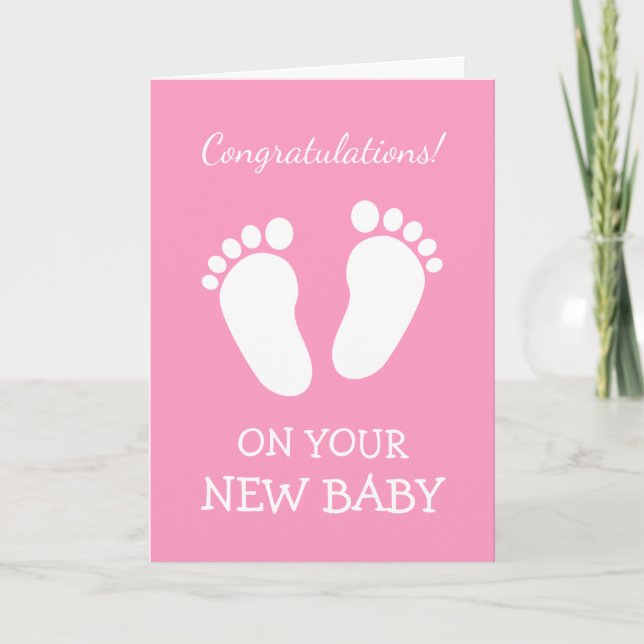Cartão Congratulations card for new baby girl daughter (Frente)