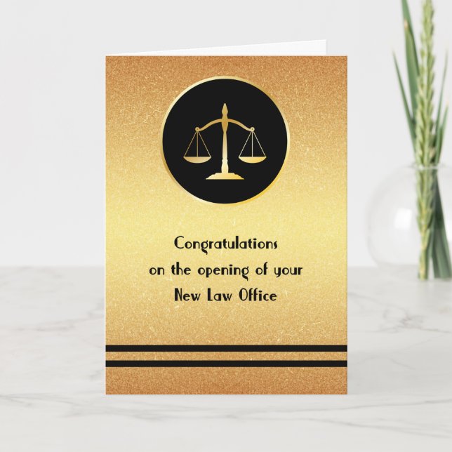 Cartão Congratulations Card Opening of New Law Office (Frente)