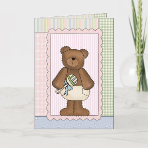 Cartão Congratulations Card: Teddy BearWith A Rattle