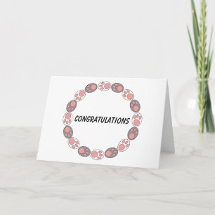 Cartão Congratulations Cat Paws Funny Personalize