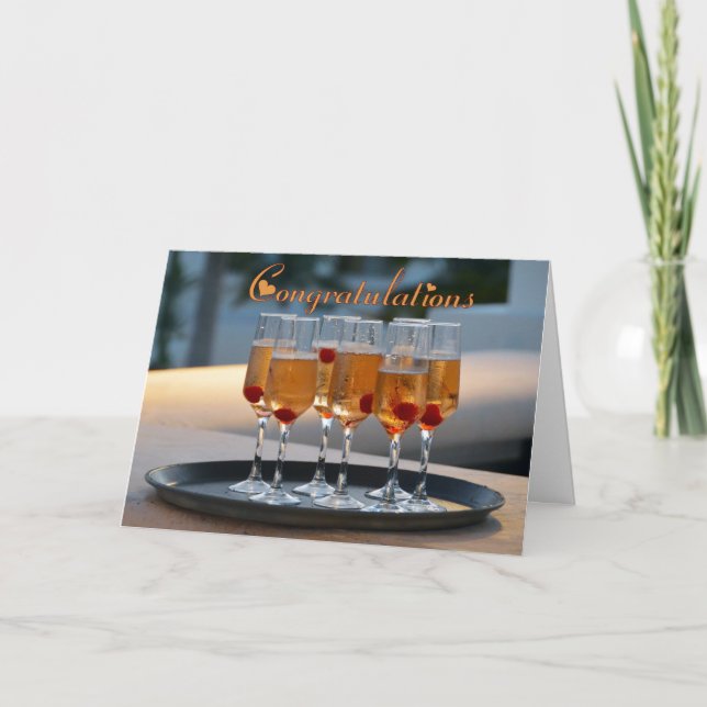 Cartão Congratulations Champagne to Newly Weds (Frente)