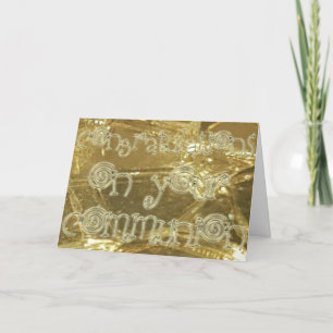 Cartão Congratulations Communion Typography Gold Glitter