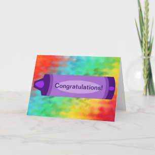Cartão Congratulations Crayon Greeting Card