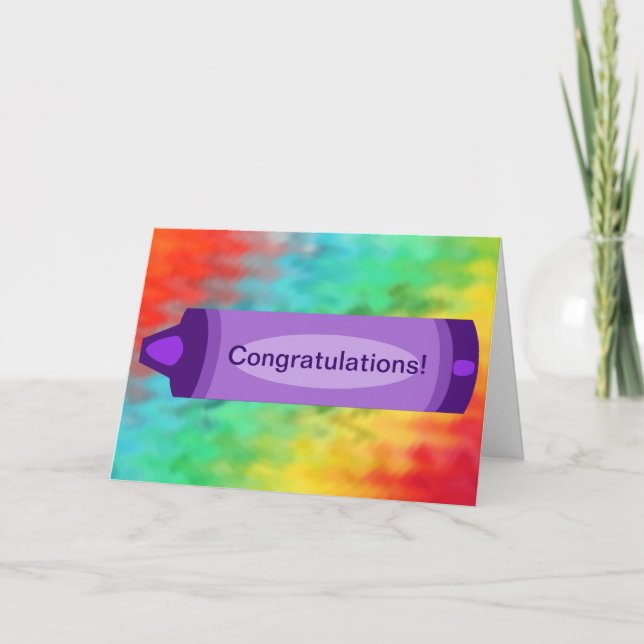 Cartão Congratulations Crayon Greeting Card (Frente)