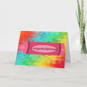 Cartão Congratulations Crayon Greeting Card