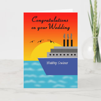 Cartão Congratulations Cruise Ship Wedding Greeting Card