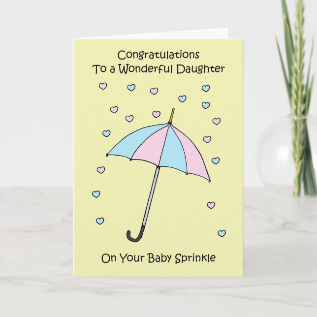 Cartão Congratulations Daughter on Baby Sprinkle (Frente)