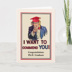 Cartão Congratulations for Ph.D. Graduate, Uncle Sam