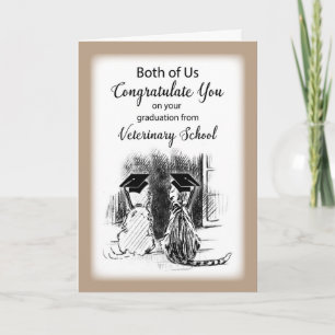 Cartão Congratulations from Both of Us on Veterinary Scho
