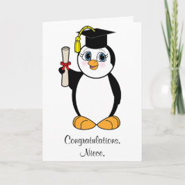 Cartão Congratulations Graduation Customizable Penguin