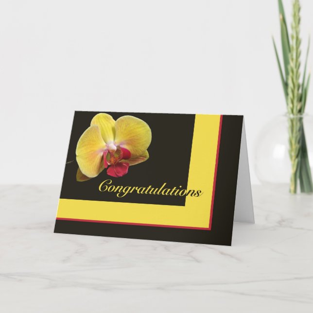 Cartão Congratulations Greeting Card - Yellow Moth Orchid (Frente)