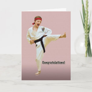 Cartão Congratulations, Karate Belt Advancement, Black