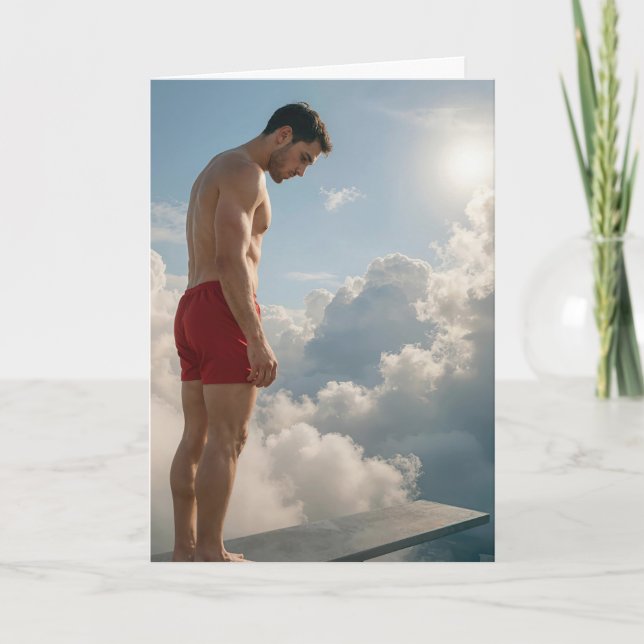 Cartão Congratulations Man on Diving Board (Frente)