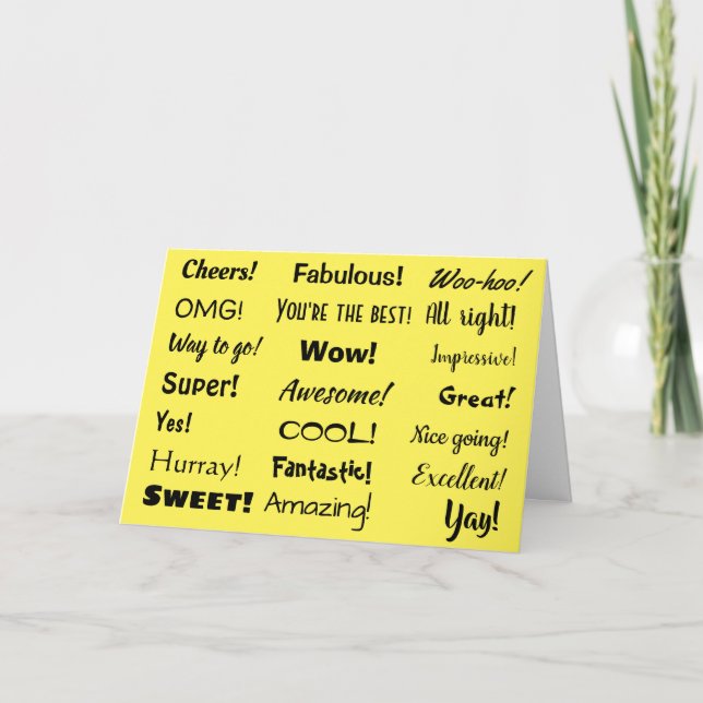 Cartão Congratulations Multi-Phrase Informal Trendy (Frente)