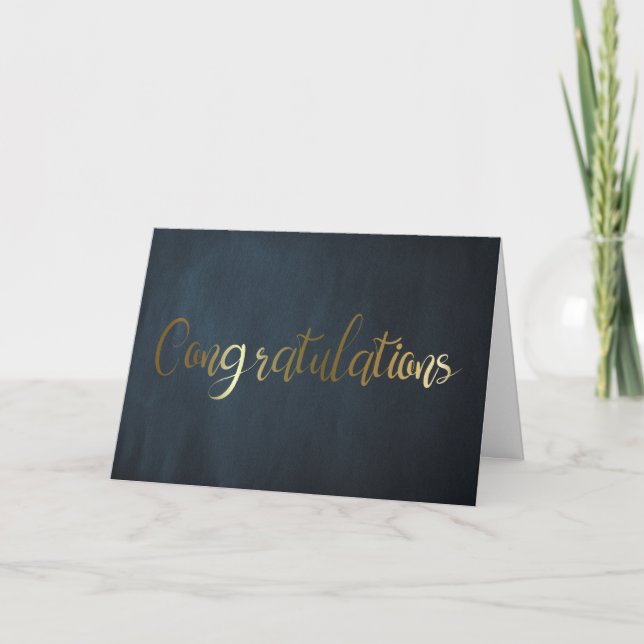 Cartão Congratulations Navy Blue Graduation Greeting Card (Frente)