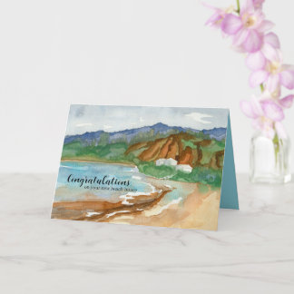 Cartão Congratulations New Beach House Ocean Waves