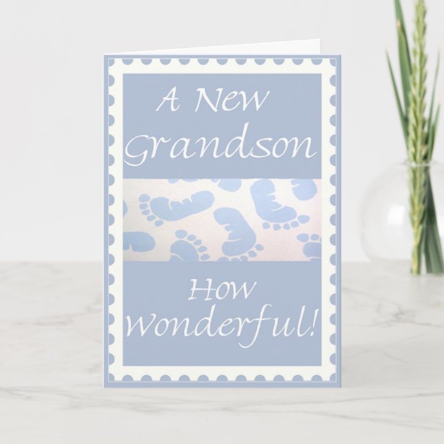 Cartão Congratulations-New Grandson Greeting Card (Frente)