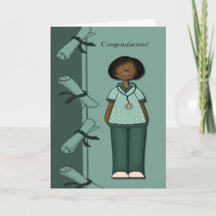Cartão Congratulations Nurse Graduate Green Custom