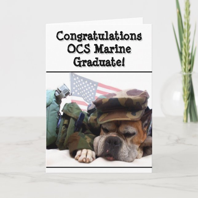 Cartão Congratulations OCS Marine boxer dog greeting card (Frente)
