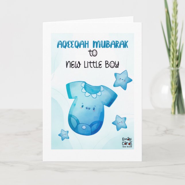Cartão Congratulations on Aqeeqa - Boy (Frente)