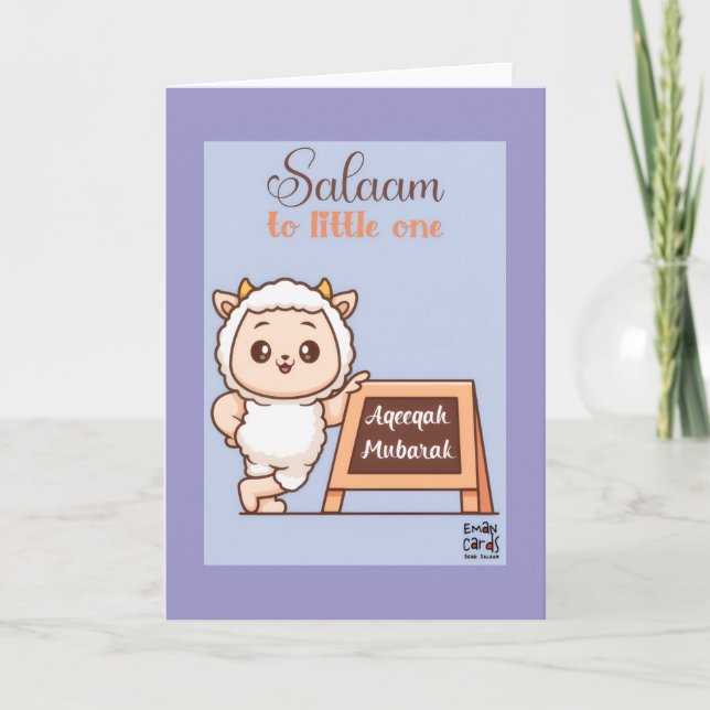 Cartão Congratulations on Aqeeqa - Cute Sheep (Frente)