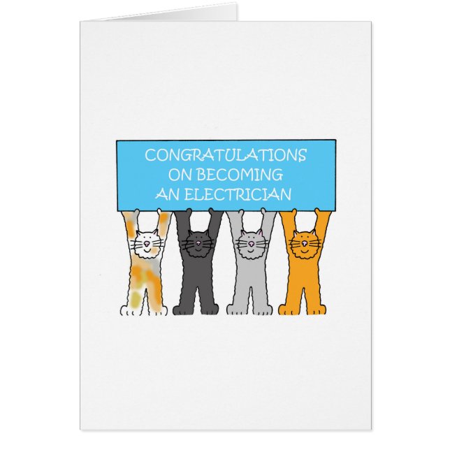 Cartão Congratulations on Becoming an Electrician (Frente)
