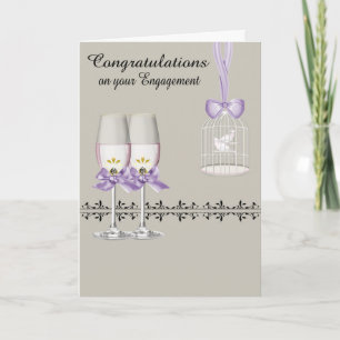 Cartão Congratulations On Engagement, custom name card