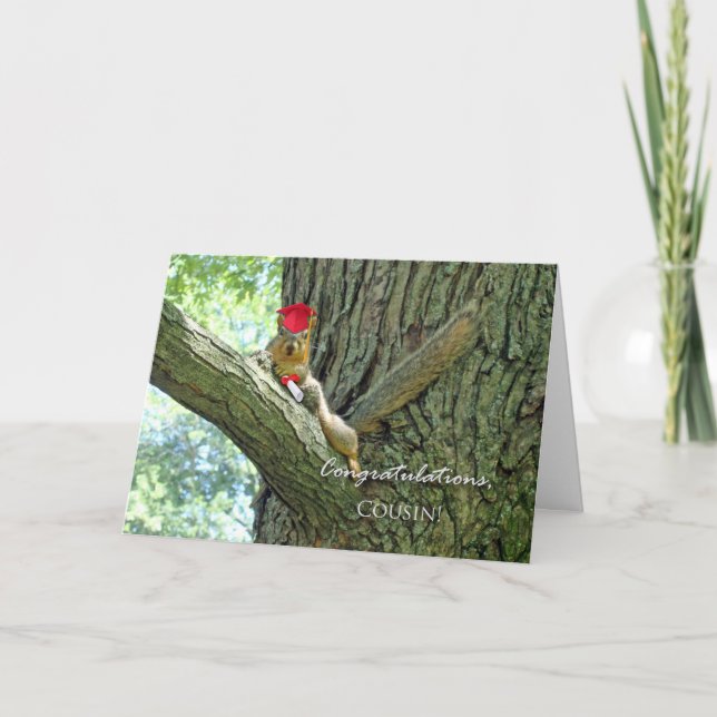 Cartão Congratulations on Graduation for Cousin, Squirrel (Frente)