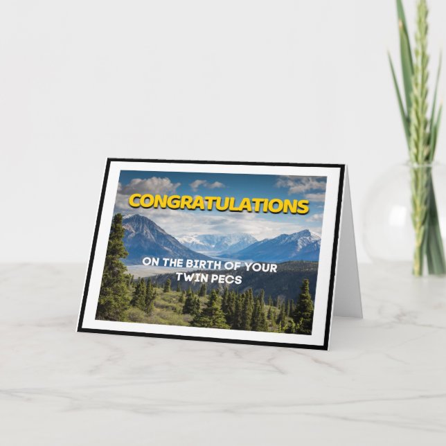 Cartão Congratulations On The Birth Of Your Twin Pecs (Frente)