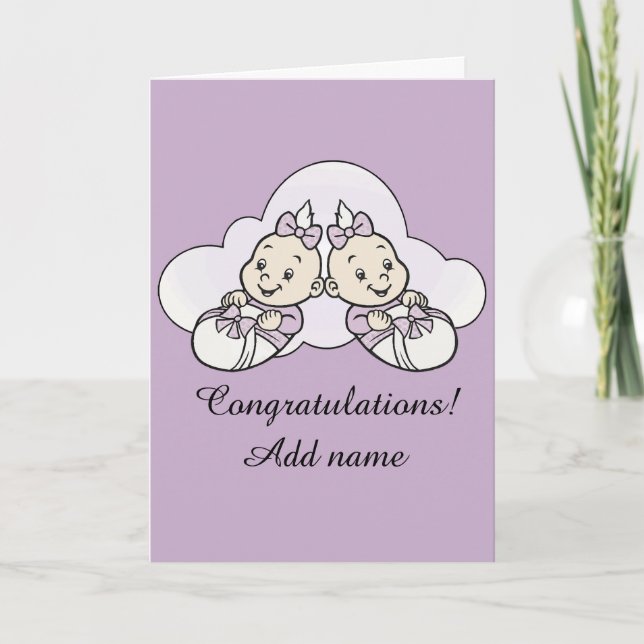 Cartão Congratulations on the birth of your twins card (Frente)