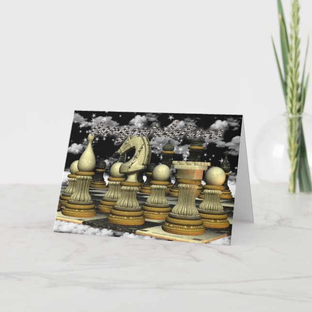 Cartão Congratulations on Winning in Chess Card (Frente)