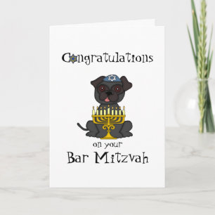 Cartão Congratulations on your Bar Mitzvah-Pug Dog
