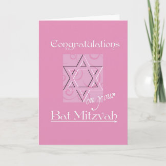 Cartão Congratulations on your Bat Mitzvah!-Pink