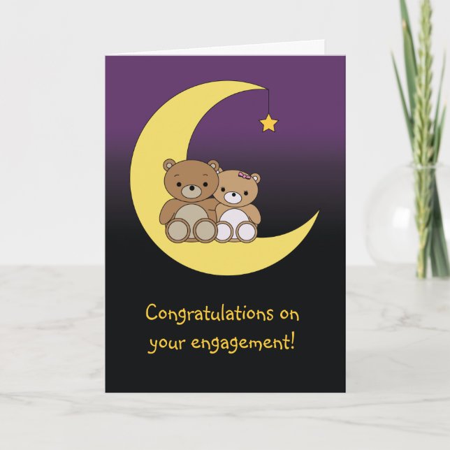 Cartão Congratulations on your engagement bears (Frente)