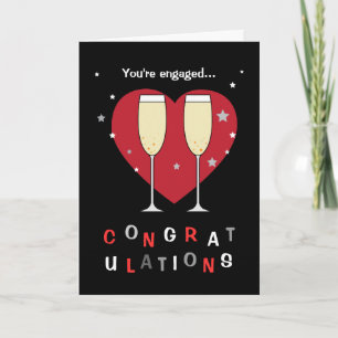 Cartão Congratulations on your engagement toast glasses