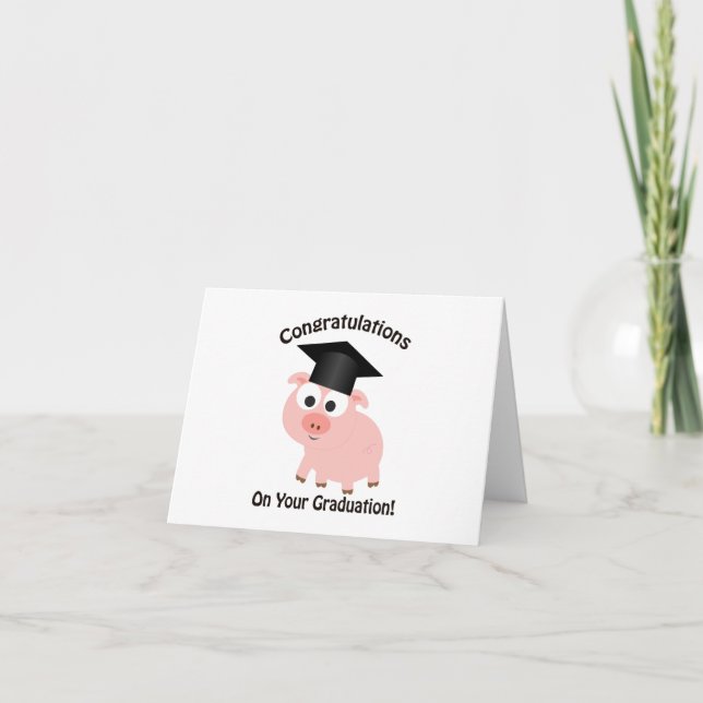 Cartão Congratulations on your Graduation! Pig (Frente)